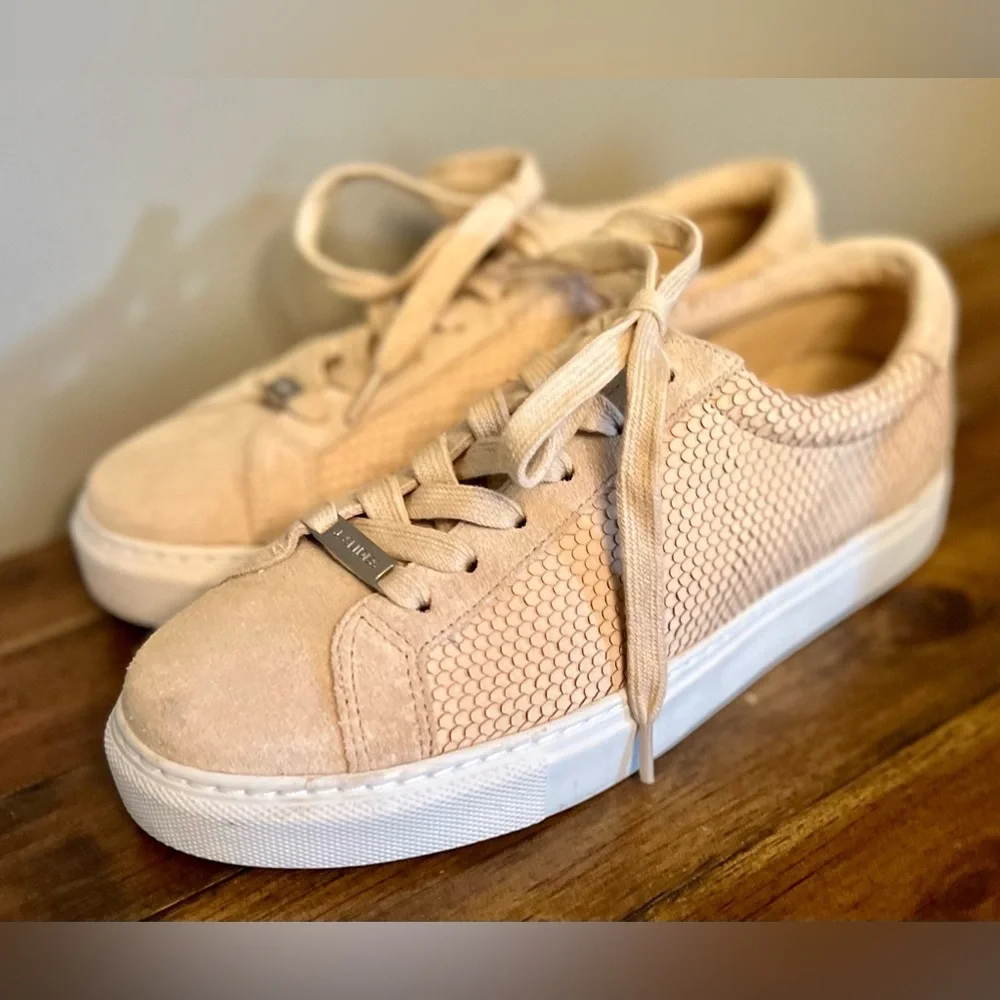 J Slides | Sand & White Lacee Leather Sneaker - Women’s 6.5 - Picture 5 of 10